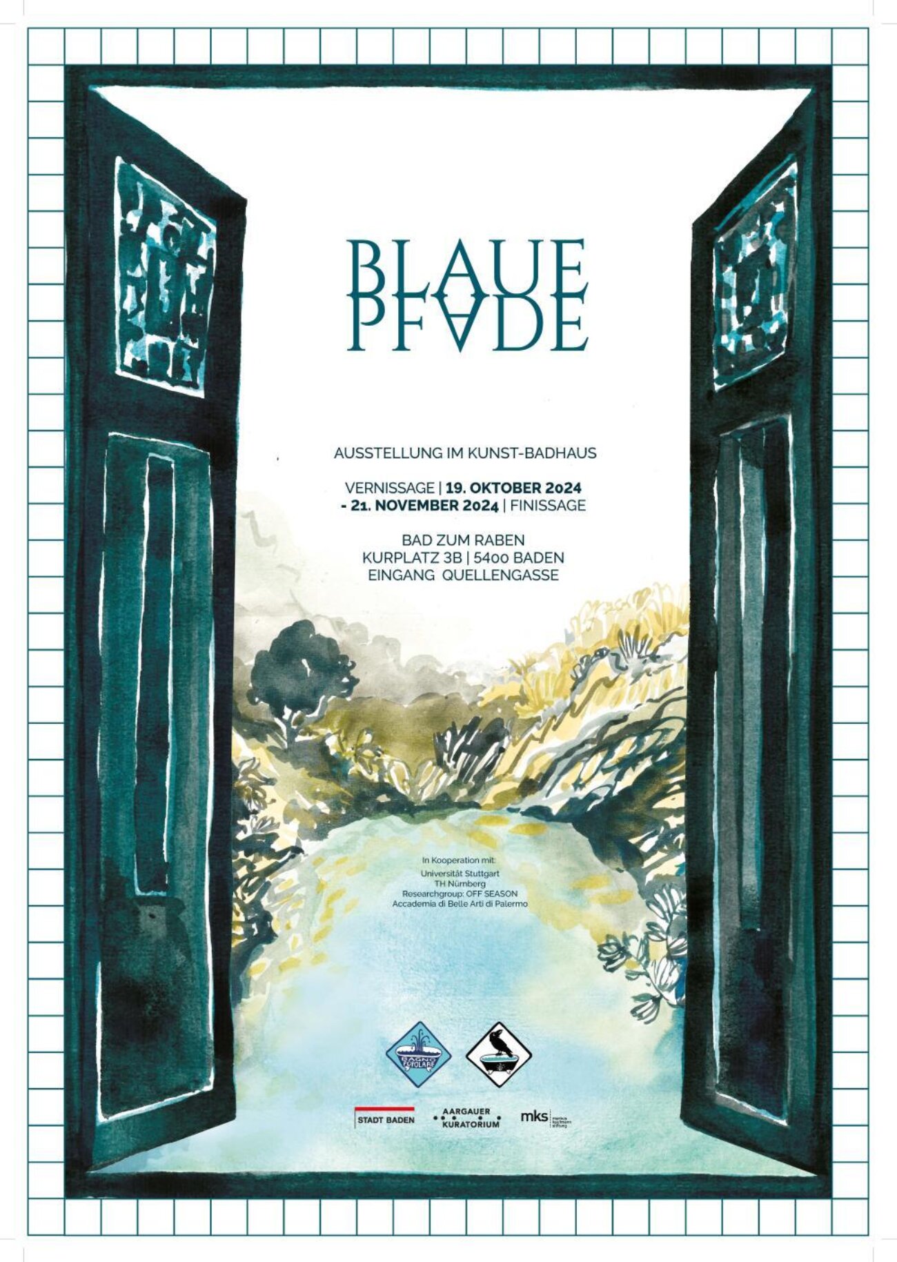 Poster für Finissage "Blaue Pfade"